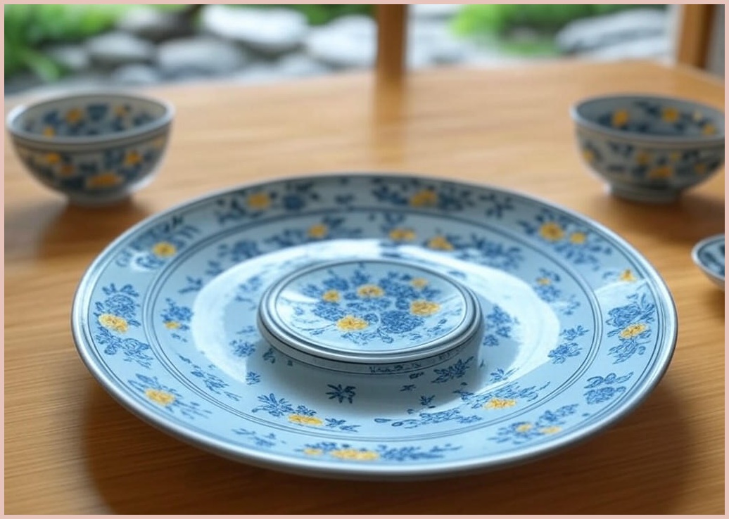 1+1 도자기 나눔접시 3칸 반찬그릇 찬기 직사각 2P - 이미지 1