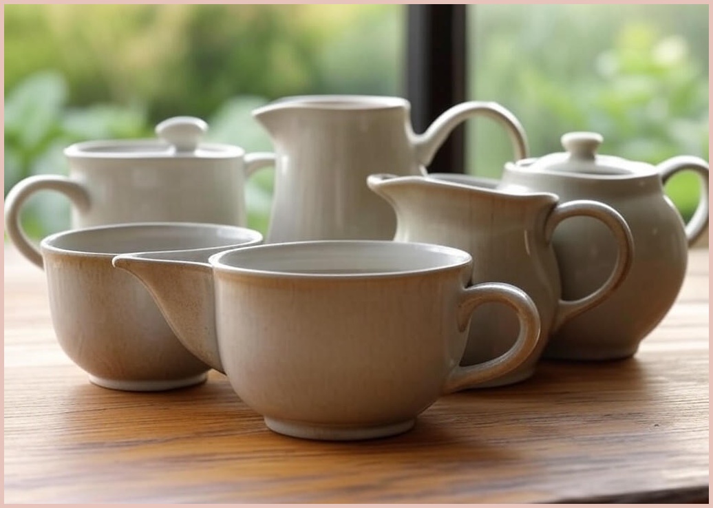 Bittea 도자기 차 세트 자연 유약 다기, 흰색, 30ml(6p)+100ml(1p)+120ml(1p), 1세트