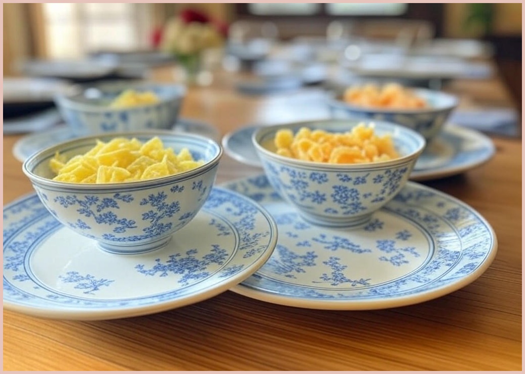 ZOZOFO 도자기 식기 파스타볼 예쁜접시 4p, 청화자기, A+B+C+D, 4개