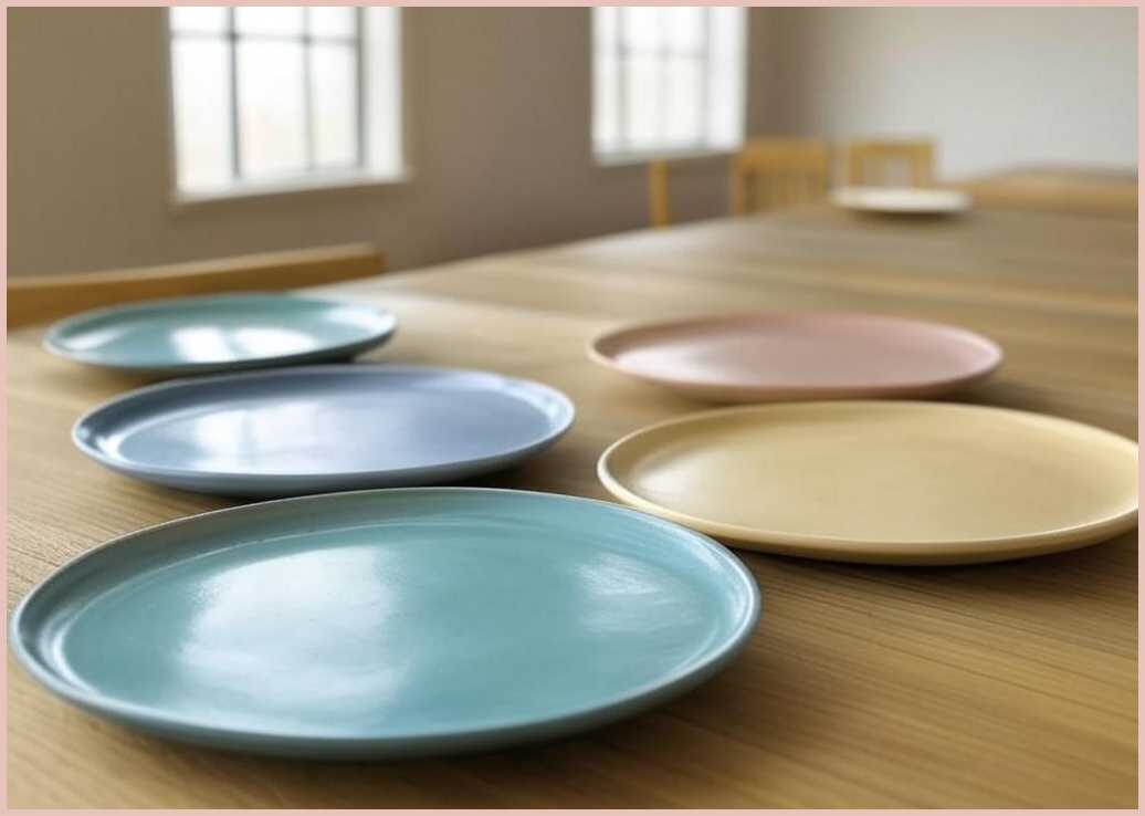 모던하우스 L 패턴 뱀부파이버 원형 접시 세트 봄 20 x 20 x 1.6 cm, 1세트, 접시4종, 혼합색상