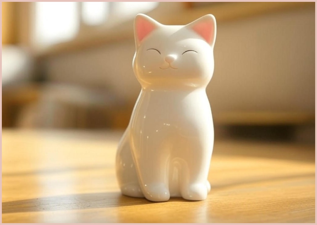 버터샵 햅삐데이 도자기 밀크캣 형태 소스볼, 화이트, 1개