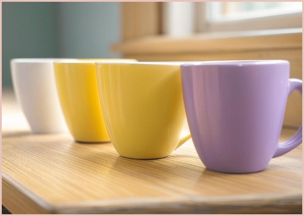 벨리타 파스텔 컬러 머그 4종 세트 500ml, 화이트 + 옐로우 + 핑크 + 바이올렛, 1세트
