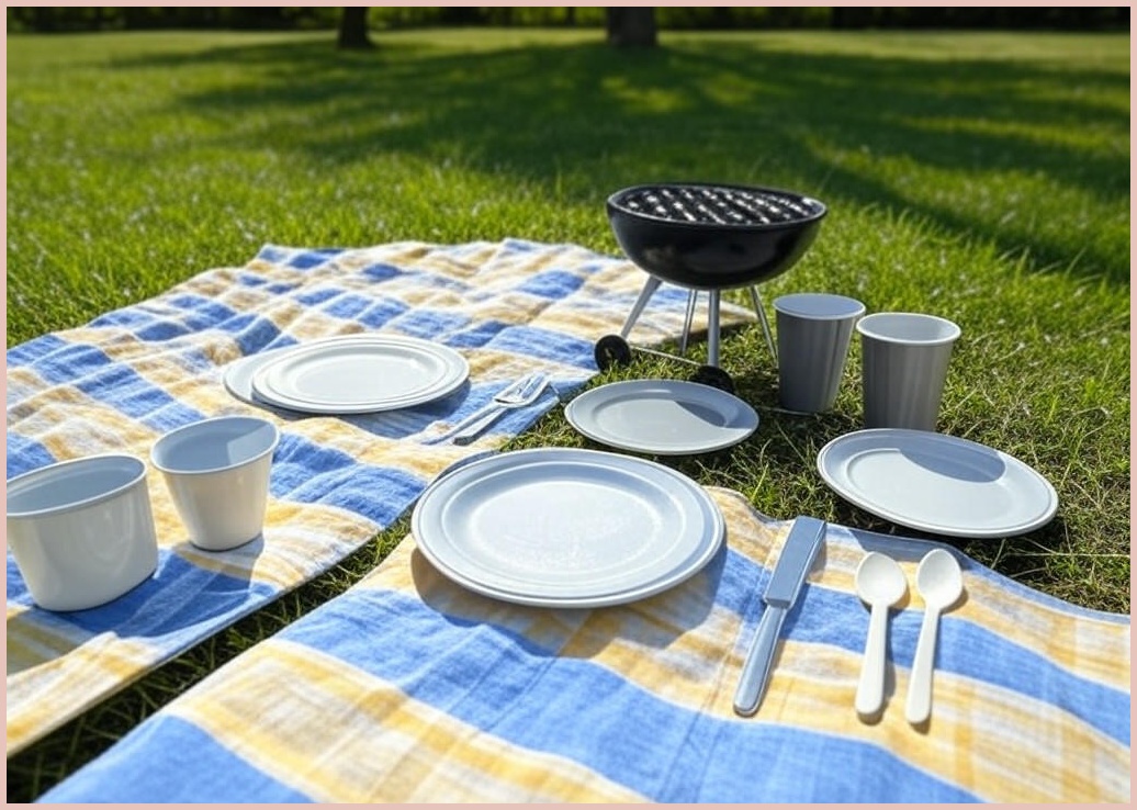 [대성F&B] 일회용 캠핑용품 9종 세트/소풍 야유회 일회용품세트, 1세트