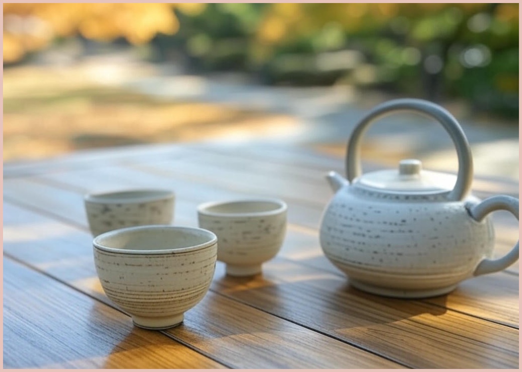 오후반차 호두나무 티포트 세트