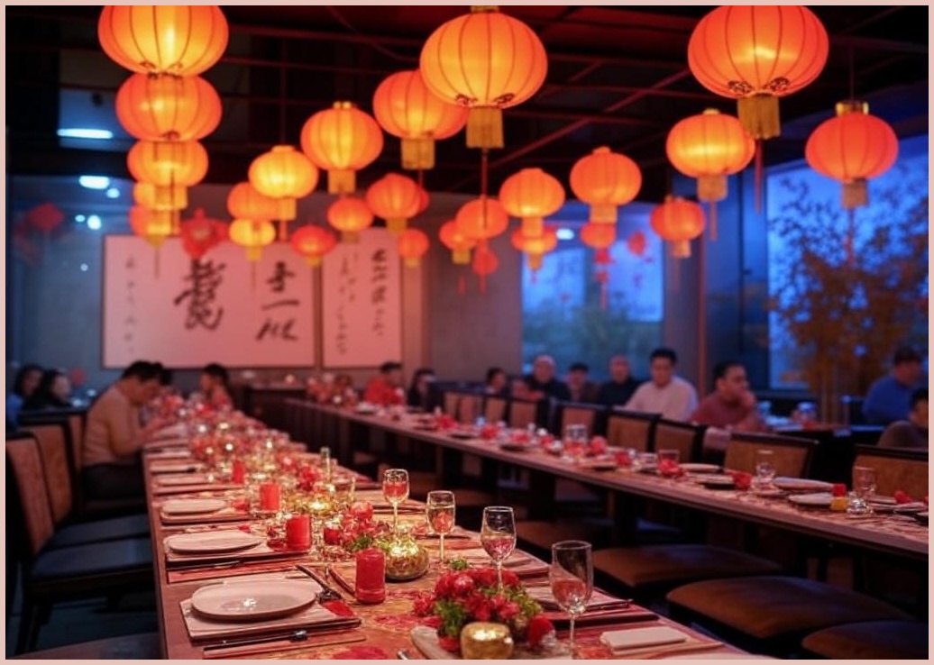 중식당 새해 장식 중국 조명 신년 춘절 설날 홍등 - 이미지 1