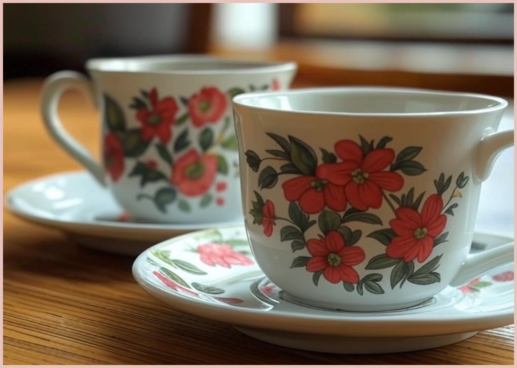 체스키포슬란 쯔비벨무스터 커피잔 2p + 받침 2p - 이미지 1