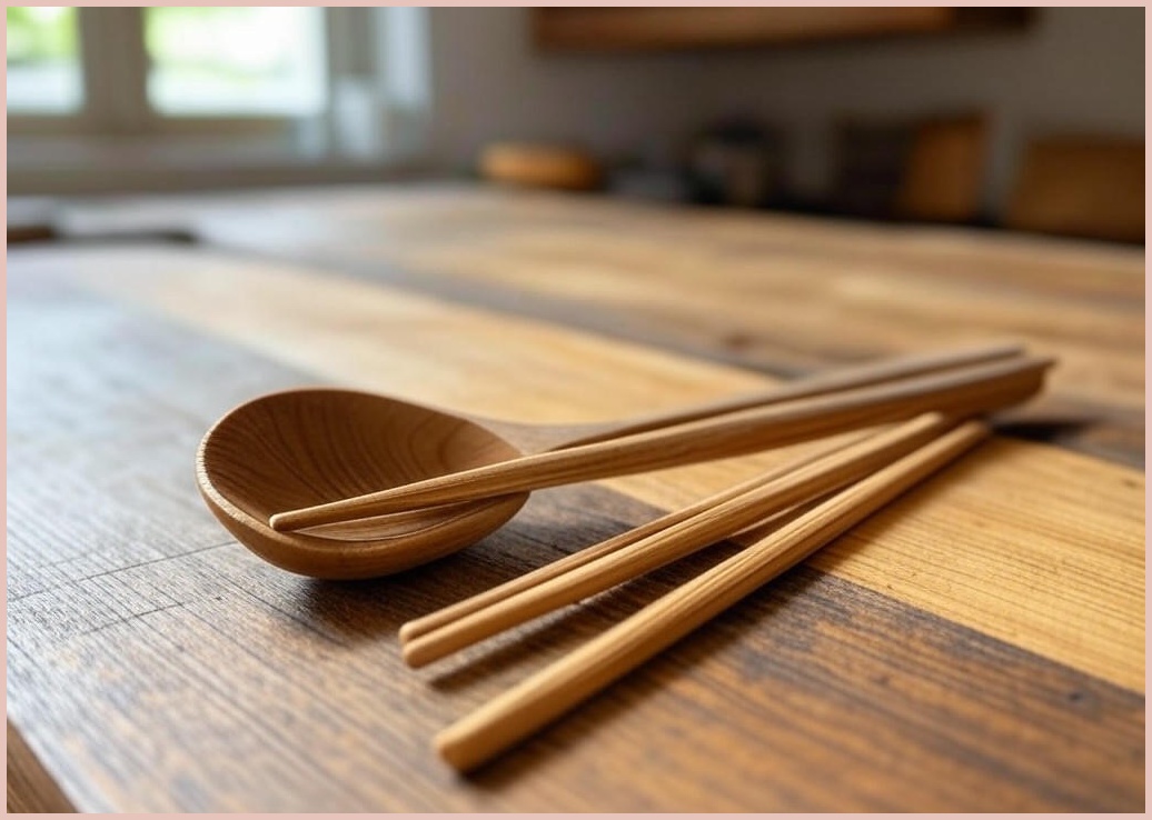 트리디 티크우드 뒤집개 조리도구 주방용품 나무수저세트 볶음스푼 집들이선물, 1개, 숟가락 4 + 젓가락 4