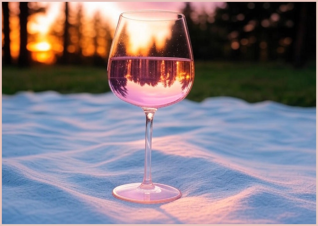 파스텔로 최고급 오로라 와인잔 2P 캐리어 포함 피크닉 캠핑, 1세트, 550ml