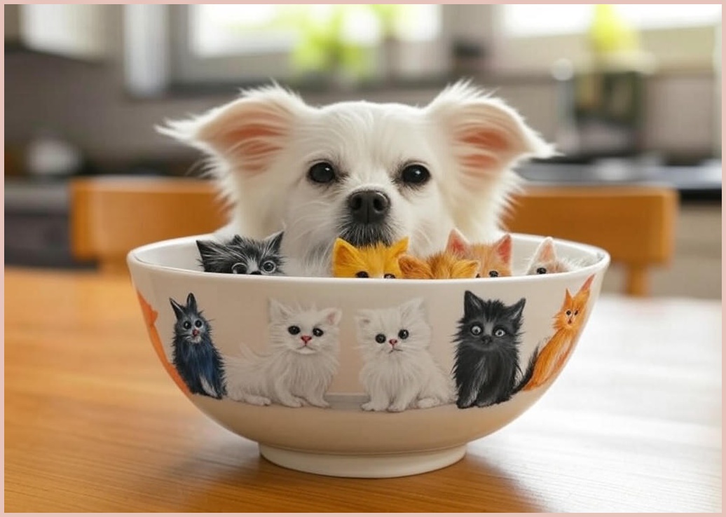 페키움 강아지 고양이 도자기 밥그릇 물그릇 6컬러, 1개, 화이트